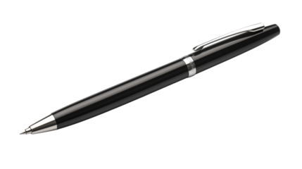 black pen isolated on white background , transparent png 