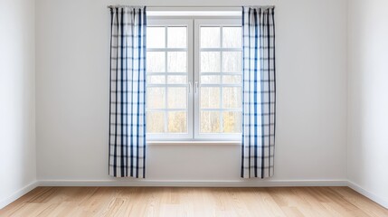 Fototapeta premium Modern Empty Room with Window & Curtains