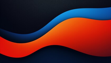 Naklejka premium Grainy noisy poster background, dark blue orange red color wave black backdrop abstract header banner design