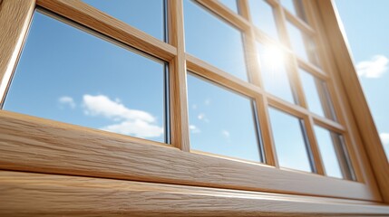 Sunlight Through Wooden Window Panes