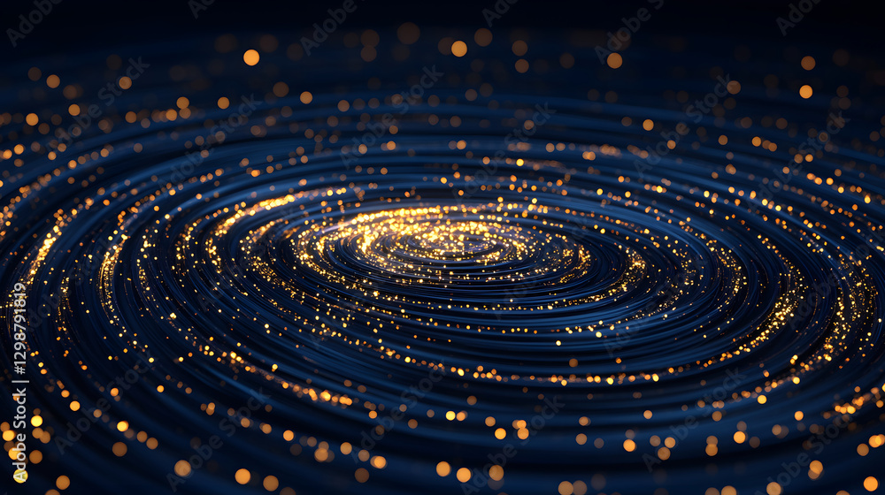 Poster swirling lights creating a cosmic, starry effect in deep space