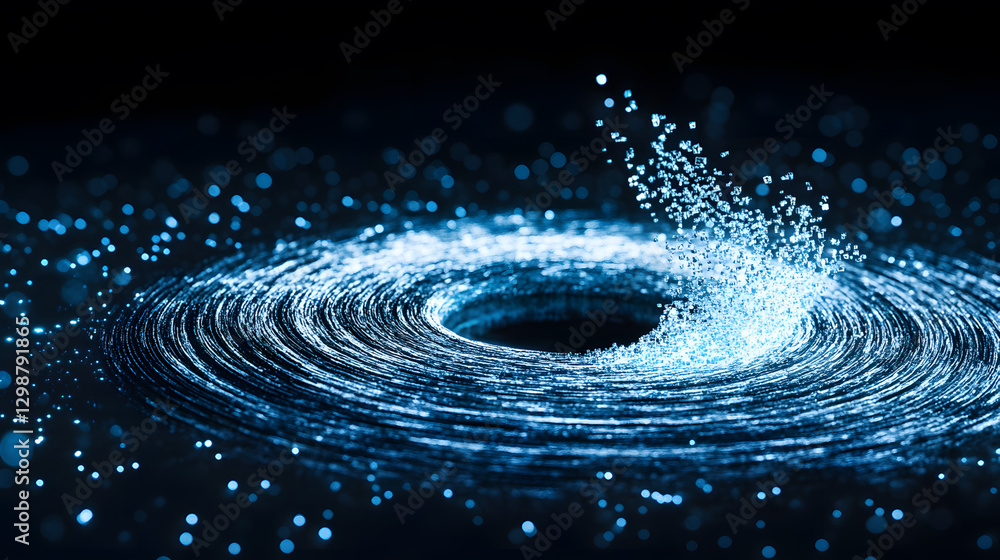 Poster swirling blue water creating a dynamic visual effect