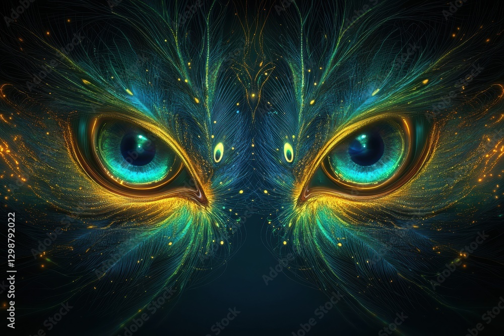 Aufkleber captivating illustration of eyes surrounded by vibrant colors and swirling patterns in abstract art 