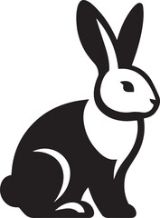 Fototapeta premium rabbit clipart vector, rabbit vector illustration, rabbit silhouette logo vector, rabbit vector black and white background full body