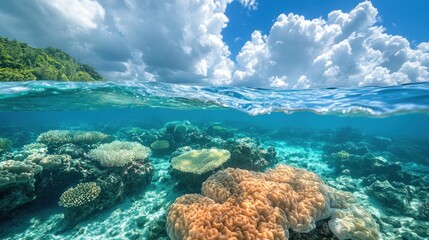 Fototapeta premium Coral Reef Underwater, Tropical Paradise