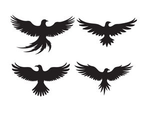 Obraz premium Flying Bird Silhouette Minimalist Vector Design