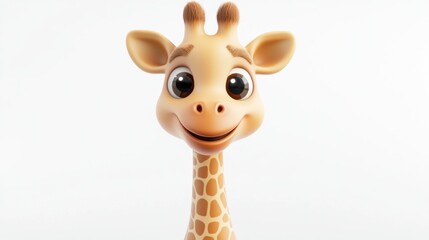 Cute cartoon giraffe portrait