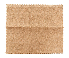 Fototapeta premium A piece of torn brown fabric on a white background. Textile isolate. Napkin