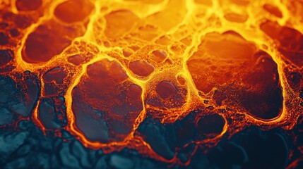 Vibrant abstract lava texture with fiery glows and flowing patterns in bold colors