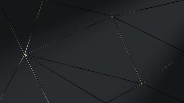 Abstract cracked triangle black gold video background