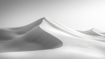 Breathtaking Expanses of White Sand Dunes under a Clear Blue Sky Capturing the Tranquility and Beauty of a Desert Landscape in Natural Harmony