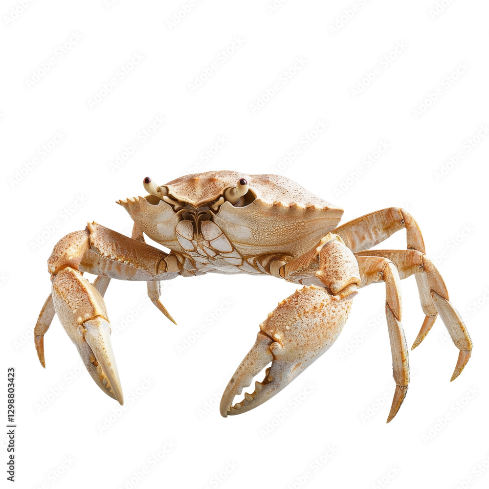 Poster detailed image of a crab with prominent claws and shell