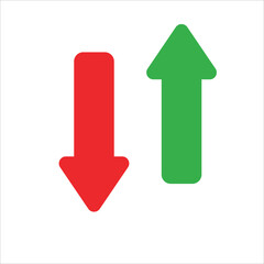 up and down arrows with green and red color