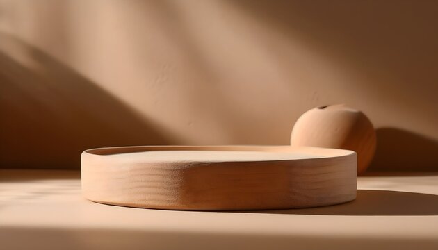 Handcrafted clay pedestal with natural imperfections mockup for product placement and advertisement, set against a muted, earthy background.