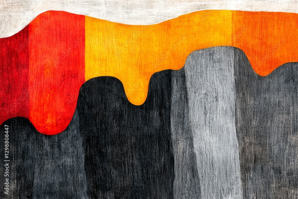 Poster a geometric abstract design of a towering cliff with sharp edges
