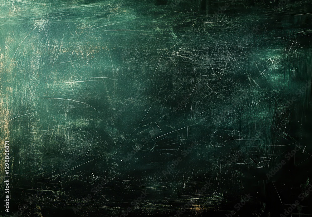 Poster textured abstract background with dark green surface featuring scratches and scuffs for artistic and