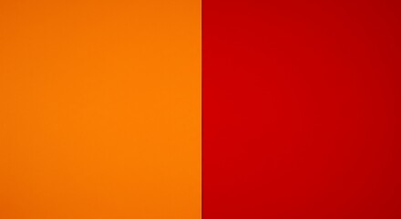Vibrant orange and red split background creates bold graphic design. AI Generated