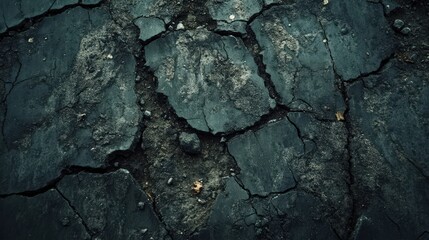 Obraz premium Dark Cracked Earth Surface Texture Background