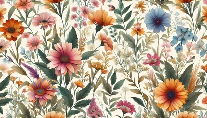 fondo de flores y hojas