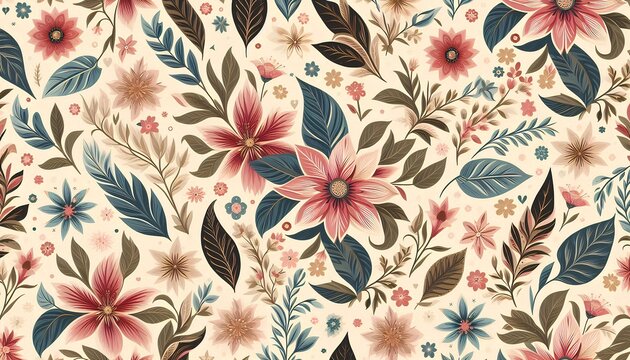 fondo de flores y hojas