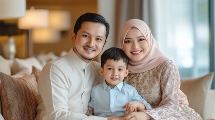 Obraz premium Happy Family Posing at Home