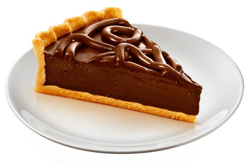 prato com torta de chocolate cremoso isolado em fundo transparente