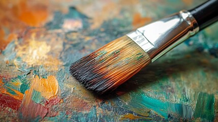 Fototapeta premium Professional artist paintbrush close-up for art and design projects