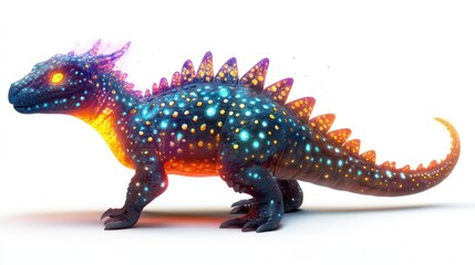 Obraz premium Magical dragon creature, profile view, white background