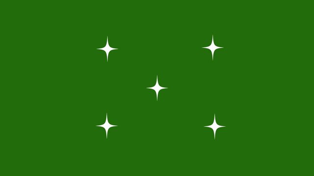 shiny glowing stars, fairy twinkle stars on green screen. Twinkling stars animation, falling sparkling bright stars. Twinkling star motion graphics with green screen.4k sparkle animation