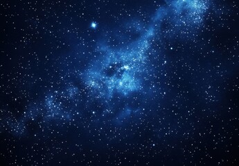 Fototapeta premium Vast Night Sky Filled with Bright Stars and Glowing Nebulae in an Enigmatic Cosmic Landscape