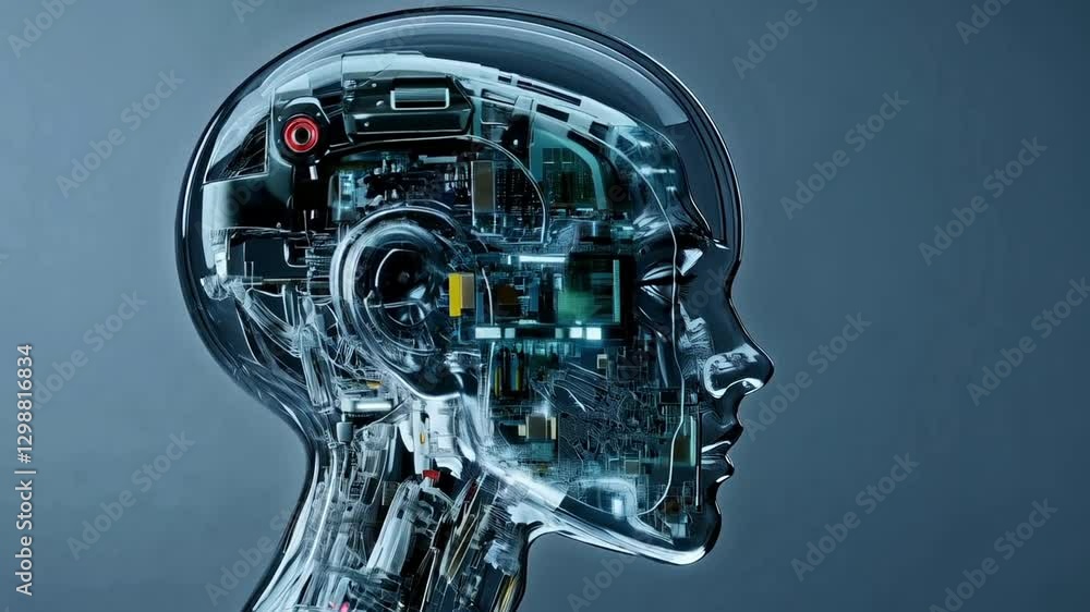Leinwandbilder This advanced robot design showcases intricate bioengineering and technology used in creating synthetic surrogates. The structural components reflect a focus on prenatal capabilities and innovation.