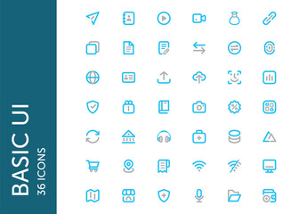 Basic UI icon pack. Set icon design