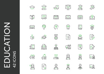 Education icon pack. Set icon design