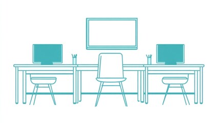 Modern Office Workspace Illustration