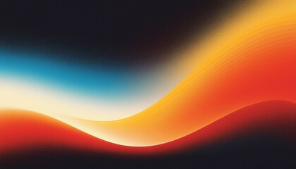 Grainy gradient background retro glowing color flow wave orange blue white yellow black backdrop noise texture abstract banner poster header design
