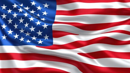 Fototapeta premium Closeup of USA flag with dramatic folds and sharp lines