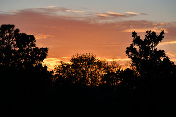 Sunset seen in the late afternoon in the Windermere region, Florida