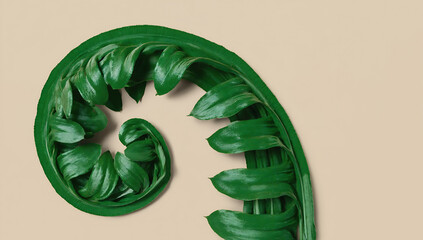 Green fern frond spiral
