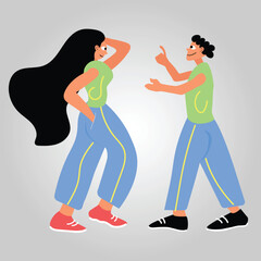 boy arguing with a girl beautiful vector design clean and latest unique