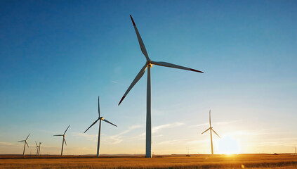 Wind Turbines at Sunset