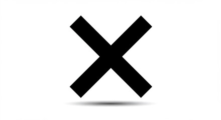 Obraz premium 白背景に浮かぶシンプルで力強い黒いXマーク