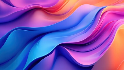 Fototapeta premium Vibrant Abstract Waves in Shades of Purple, Pink and Blue, Flowing Textures for Modern Design, Background or Artistic Projects