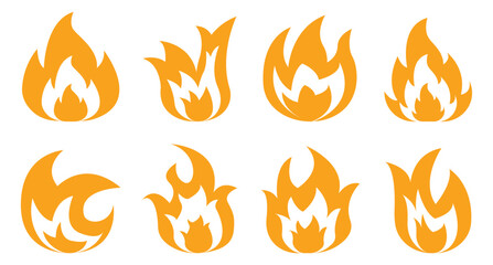 Fire flame icon. Burning symbol. Fireball sign. Energy illustration isolated.