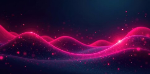 Obraz premium Swirling red and pink waves on a dark abstract background with glow effect, abstract, gloomy, dark