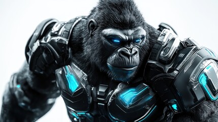 Cybernetic Gorilla in Intense Pose