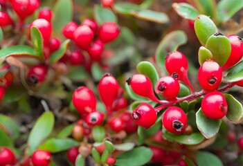 Obraz premium Bearberry with Red Berries
