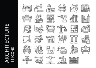 Architecture icon pack. Set icon design
