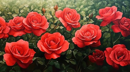 Obraz premium red roses in bloom