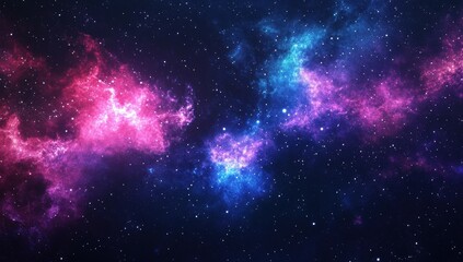 Naklejka premium Vibrant Cosmic Nebula in Deep Space with Colorful Stars and Gas Clouds Illuminating the Dark Universe in a Beautiful Celestial Formation