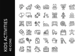 Kids Activities icon pack. Set icon design